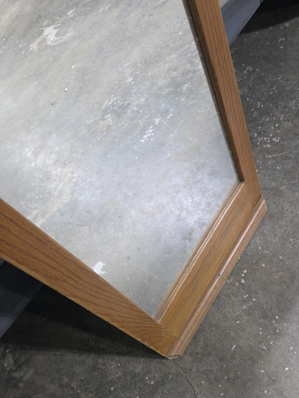 Oak Wood Framed Mirror - Brown